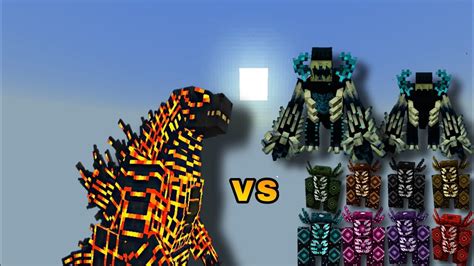 Thurmonuclear Godzilla Vs Warden Plus Updated Minecraft Bedrock Mob Battle Youtube