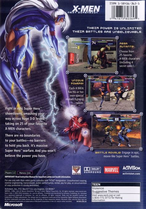 X Men Next Dimension Box Shot For Playstation Gamefaqs