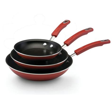 Rachael Ray Classic Brights Nonstick Frying Pan Set 3 Piece Two Tone