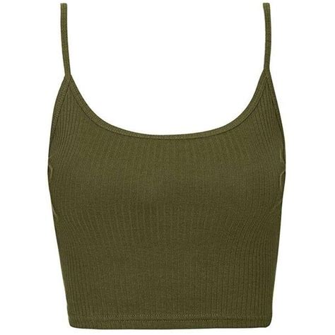 Topshop Ribbed Crop Cami 7 49 Liked On Polyvore Featuring Tops Crop