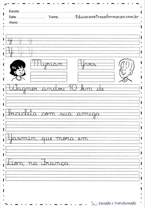 Atividade Cursiva 1 Ano