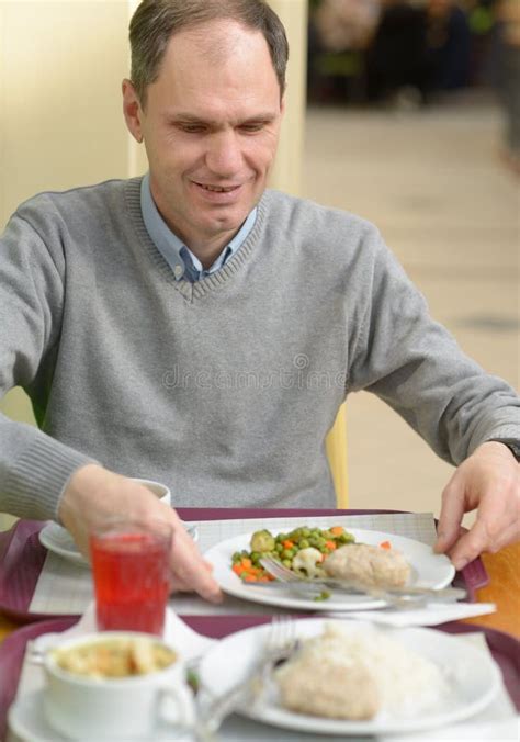 Man Eating Dinner Stock Photo Image Of Indoors Eating 7809232