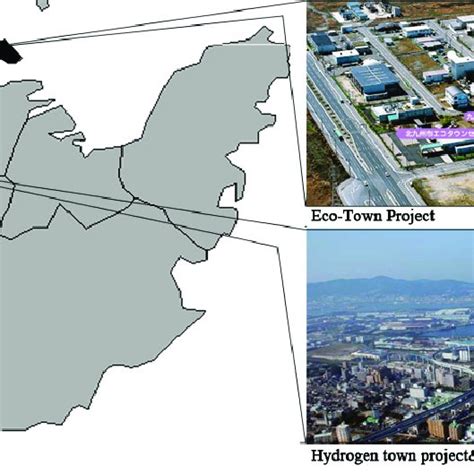 the Location of Eco-town project, Hydrogen town and smart community ...