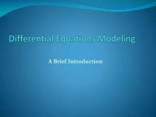 Ppt Modeling With Differential Equations Powerpoint Presentation