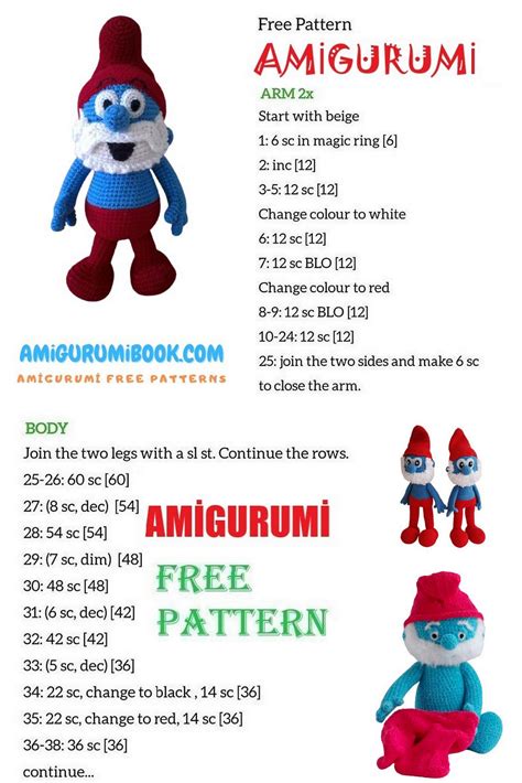 Papa Smurf Amigurumi Free Crochet Pattern Crochet Frog Crochet