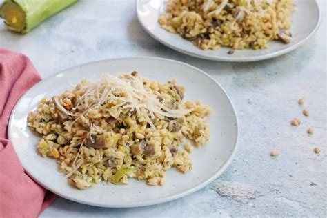 Orzo Risotto Met Prei En Champignons Jaimys Kitchen