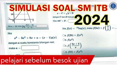 SIMULASI SOAL SM ITB 2024 MATEMATIKA YouTube