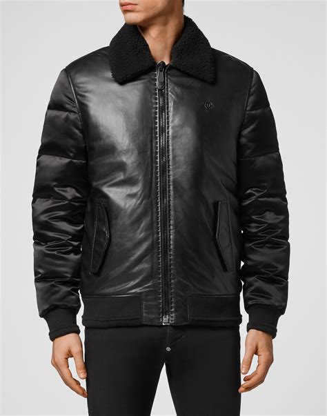 Lambskin And Nylon Down Bomber Philipp Plein Tm Philipp Plein Outlet