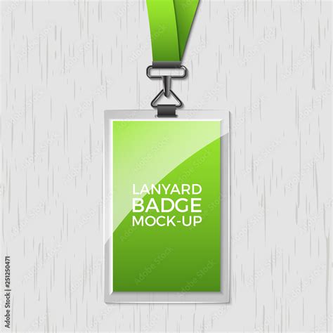 Lanyard Badge Id Card Template Blank Identity Lanyard Plastic And