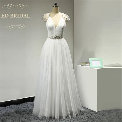 Buy Sexy Backless Rhinestone Beach Wedding Dress A