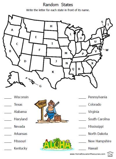 Printable Midwest States And Capitals Worksheets