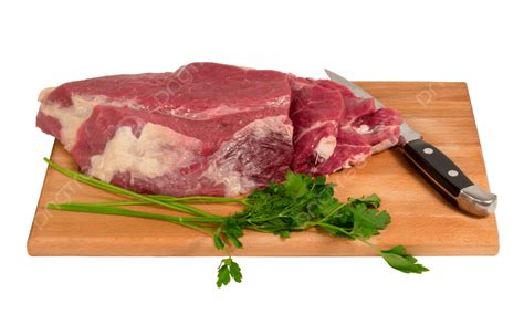 Carne Crua Em Uma Tábua De Corte Frescura PNG Quadro Assado Corte