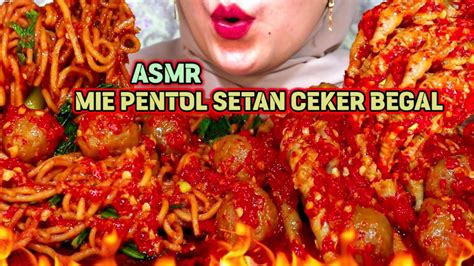 Membrontak‼️asmr Mie Pentol Setan Level Iblis Ceker Begal Mercon🔥 Auto Dower🥵 Asmr Indonesia