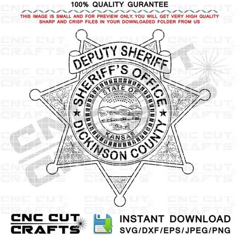 Deputy Sheriff Badge Vector Outline Svg Cnc Cut Cricut Laser Etsy