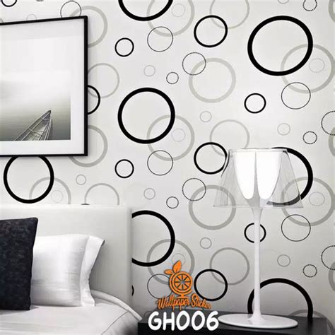 Jual Wallpaper Sticker Dinding Murah Motif Polkadot Putih Kota Depok