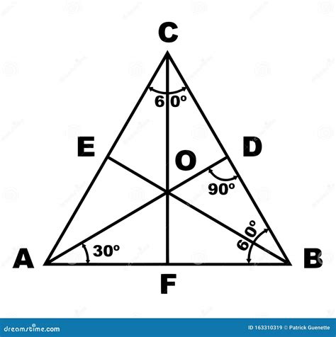 Equilateral Triangle Shape Symbol Black And White Vector Silhouette