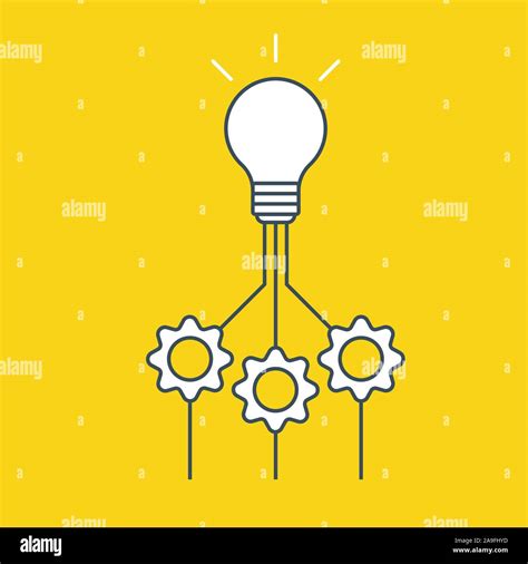 Gear Cogs And Lamp Bulbs Demonstrate Business Process Lamps And