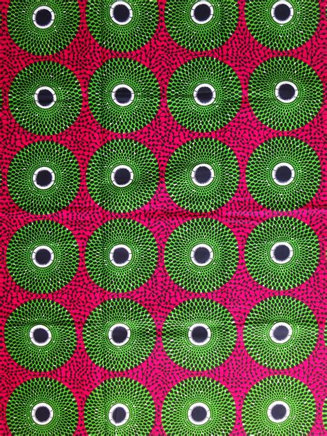 Pink And Green African Fabric By The Yard Ankara Print African Etsy