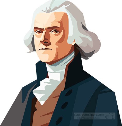 American Presidents Clipart Portait Of Thomas Jeffersonin Clip Art