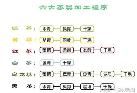 一张图看懂六大茶类的加工工艺！青和