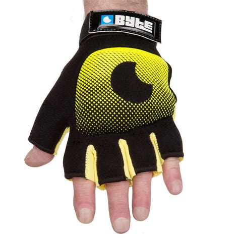 Byte Left Hand Knuckle Hockey Glove Black Yellow Byte Decathlon