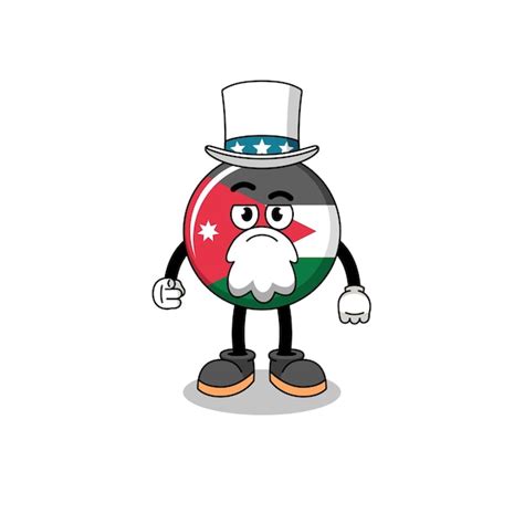 Premium Vector Illustration Of Jordan Flag Cartoon With I Want You