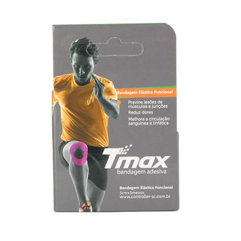 Bandagem Funcional El Stica Fita Adesiva De Kinesio Cm X M Preto Tmax