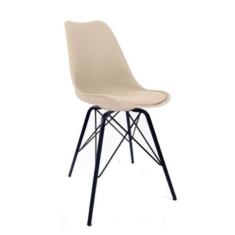 Kit Cadeiras Saarinen Leda Nude Tower Base Met Lica Preta Madeiramadeira