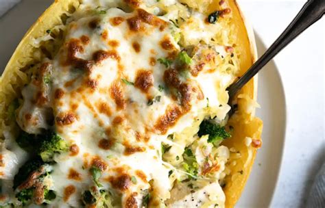 Chicken And Broccoli Stuffed Spaghetti Squash Recipe Off The Muck