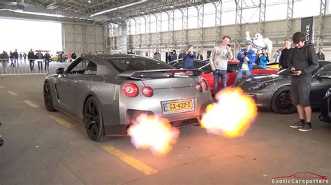 Flamethrowing Nissan GT R R35 W Titanium Exhaust LOUD Pops Bangs