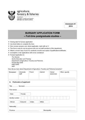 Fillable Online Nda Agric Bursary Application Form For Full Time