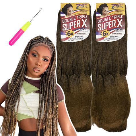 Kit 2 Cabelo Jumbo Jumbão Super X Zhang Hair Tranças Box Braids