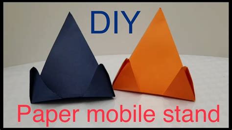 How To Make Paper Mobile Stand Without Glue Diy Paper Mobile Holder Youtube