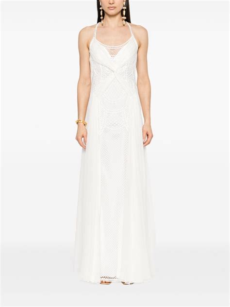 Alberta Ferretti Net Lace Maxi Dress White Farfetch