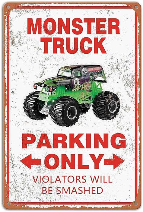 Amazon Retro Metal Aluminium Signs For Home Decor Monster Truck