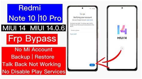 Redmi Note 10 Note 10 Pro Frp Bypass Miui 14 Bypass Google Lock No