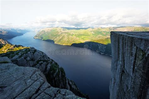 Misty Morning On Preikestolen Stock Photo Image Of Danger Hills