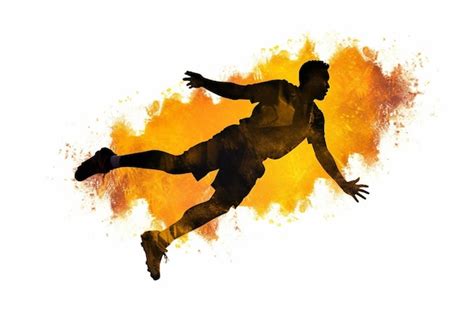 Silhouette Of Football Player In Dynamic Action Pose Premium Ai