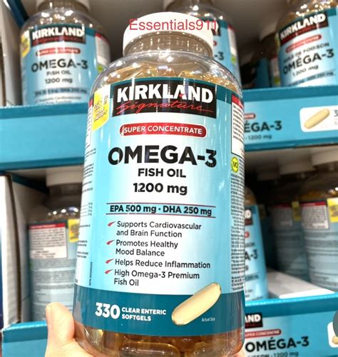 Kirkland OMEGA 3 Fish Oil 1200mg Super Concentrate 330 Softgels FROM