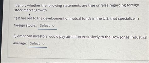 Solved Identify Whether The Following Statements Are True Or