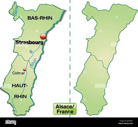 Mapa de la región de alsacia Imágenes vectoriales de stock Alamy