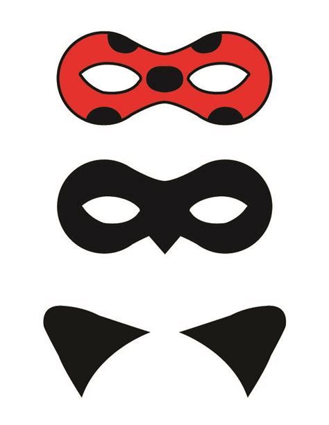 Ladybug and Cat Noir Free Printable Masks | Ladybug birthday ...