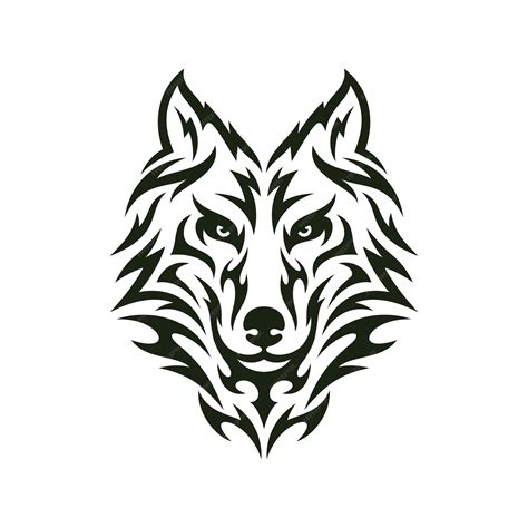 Wolf Head Tribal Drawings