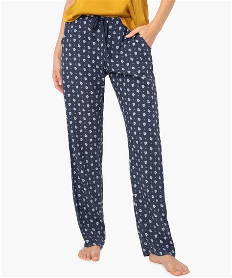 Gemo Lingerie Pantalon De Pyjama Femme Imprime Imprime Bas De Pyjama