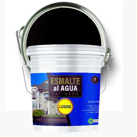 Ripley Esmalte Al Agua Satinado Negro Tineta 16Lts