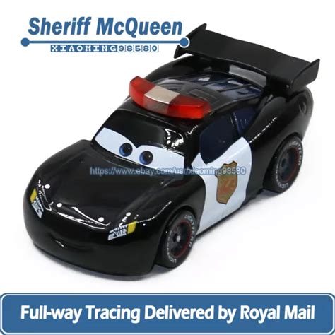 MATTEL DISNEY PIXAR Cars Black Lightning McQueen Police Sheriff 1 55