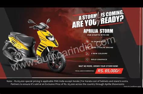 Aprilia Storm 125's Aggressive Price Revealed: Launch in Few Days