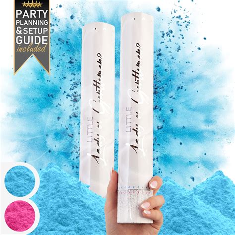 Buy Gender Reveal Confetti Cannon 2 Pack Biodegradable Blue Gender