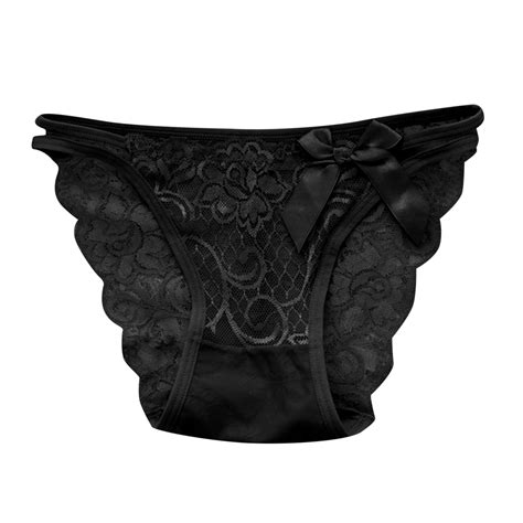 Rinsvye Women Lace Hollow Out Embroidered Mesh Sheer Panties Hollow Out Low Waist Plus Size