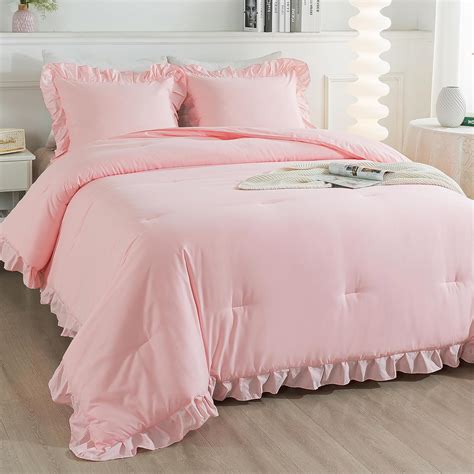 Andency Pink Comforter Set Full 3 Pieces Lightweight Soft